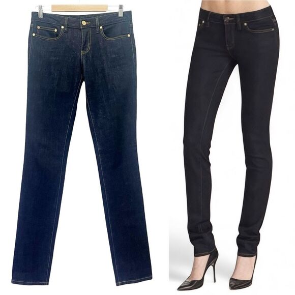 Tory Burch Jeans Low Rise Super Skinny Dark Rinse Wash Extra Long Size 28 | 6 - Picture 10 of 15